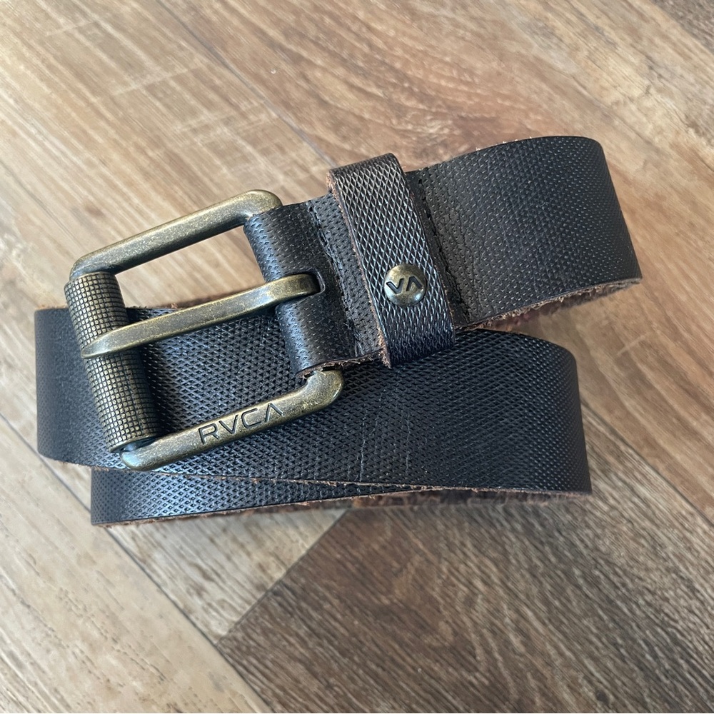 RVCA Brown leather belt S/M